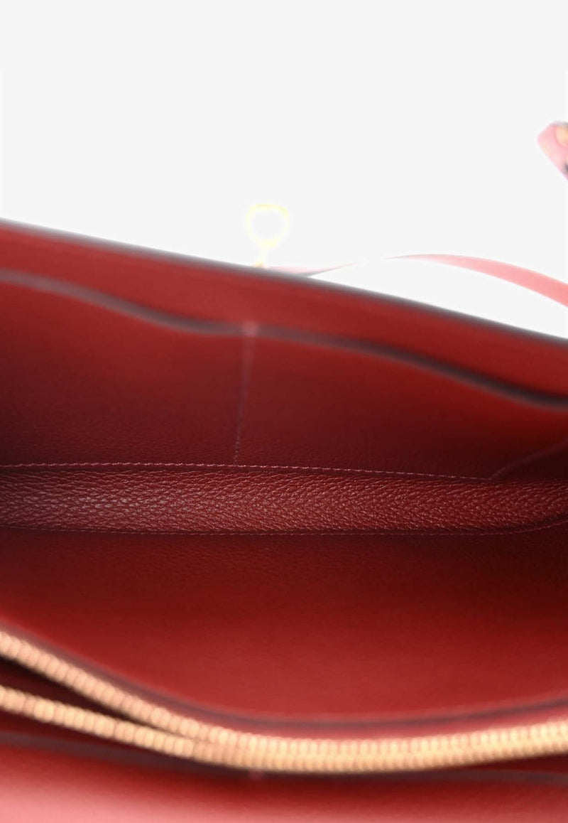 Hermès Kelly To Go Wallet in Rouge H Evercolor Leather in Gold Hardware