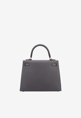 Kelly 25 in Ardoise Madame Leather with Gold Hardware