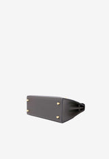 Kelly 25 in Ardoise Madame Leather with Gold Hardware