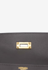 Kelly 25 in Ardoise Madame Leather with Gold Hardware