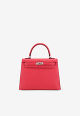 Kelly 25 Sellier in Rose Extreme Madame Leather with Palladium Hardware