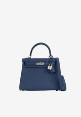 Kelly 25 in Bleu Tie Togo Leather with Palladium Hardware