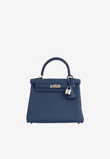 Kelly 25 in Bleu Tie Togo Leather with Palladium Hardware