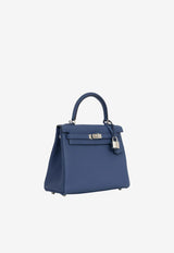 Kelly 25 in Bleu Tie Togo Leather with Palladium Hardware