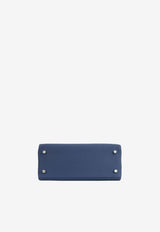 Kelly 25 in Bleu Tie Togo Leather with Palladium Hardware