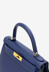 Kelly 28 in Bleu Saphir Epsom Leather with Gold Hardware