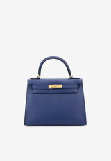 Kelly 28 in Bleu Saphir Epsom Leather with Gold Hardware