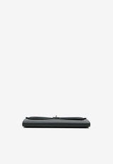Kelly Cut Clutch in Black Swift with Palladium Hardware