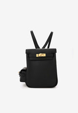 Kelly Jump Backpack in Black Swift Leather with Gold Hardware