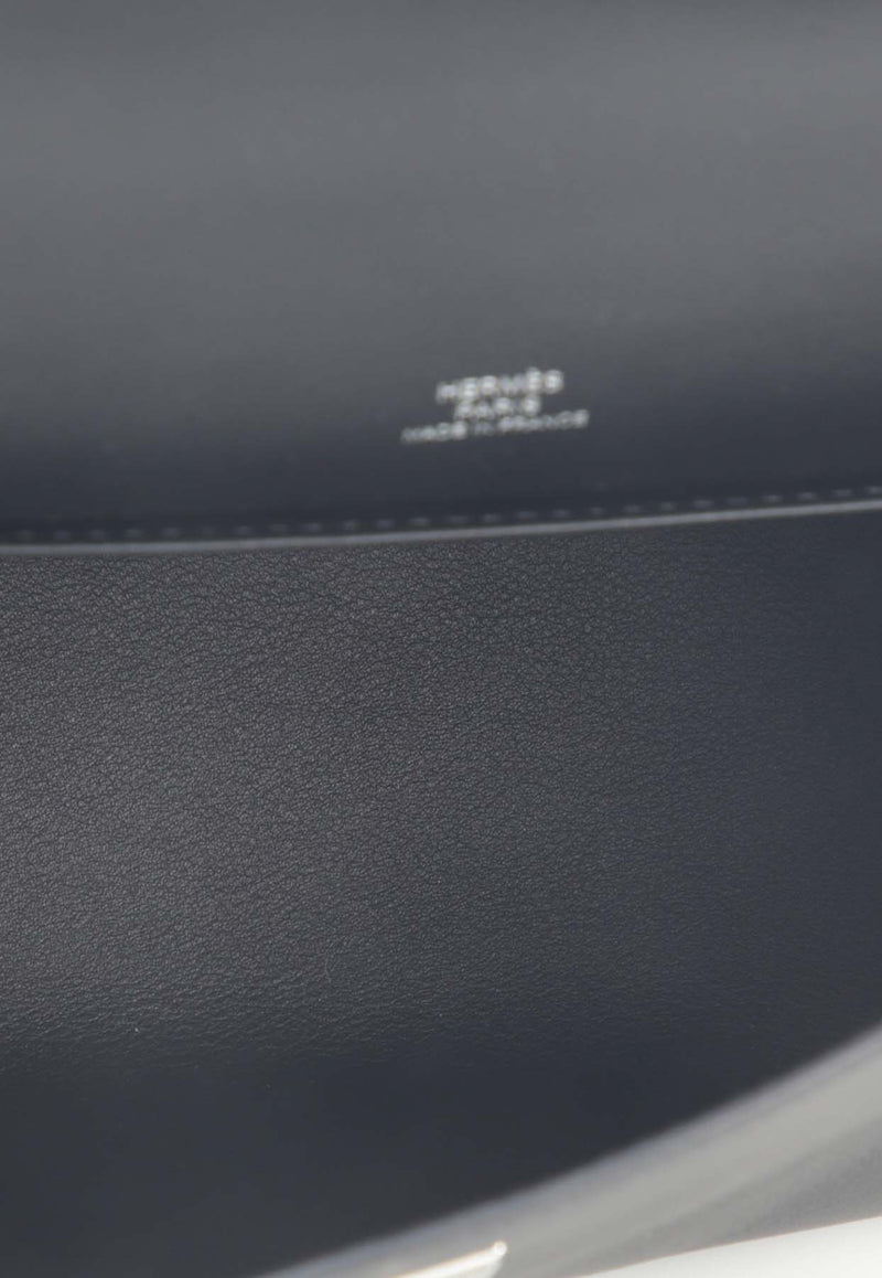 Kelly Pochette Clutch Bag in Black Swift Leather with Palladium Hardware