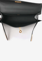 Kelly Pochette Clutch Bag in Ardoise Swift Leather with Gold Hardware