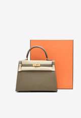 Kelly 25 Sellier in Etoupe Epsom with Gold Hardware
