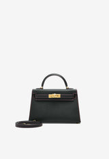 Mini Kelly HSS 20 Verso in Black Epsom with Gold Hardware