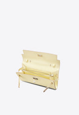 Kelly To Go Wallet in Jaune Milton Epsom with Palladium Hardware