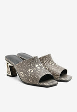 Kylie 60 Mules in Ombre Shiny Natural Lizard