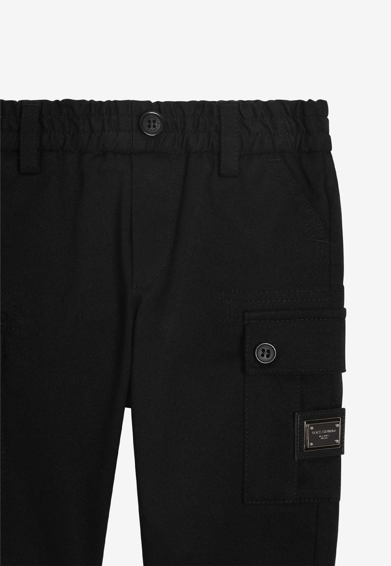 Dolce & Gabbana Kids Baby Boys Gabardine Cargo Pants Black L14P81 FUFL3 N0000