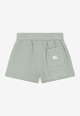 Dolce & Gabbana Kids Baby Boys DG Logo Gauze Bermuda Shorts Green L14Q07 FU5YU V3732