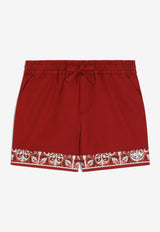 Dolce & Gabbana Kids Baby Boys Majolica Print Shorts Red L14Q20 G7P5E S9000