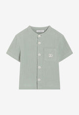 Dolce & Gabbana Kids Baby Boys DG Logo Gauze Shirt Green L14S80 FU5YU V3732