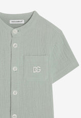Dolce & Gabbana Kids Baby Boys DG Logo Gauze Shirt Green L14S80 FU5YU V3732