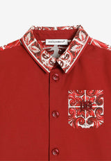 Dolce & Gabbana Kids Baby Boys Majolica Print Shirt Red L14S93 G7P5E S9000