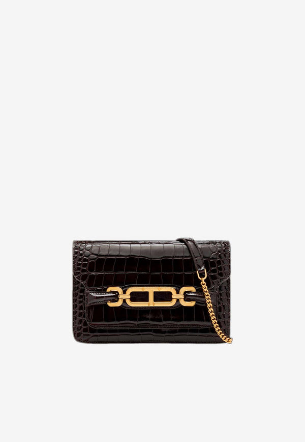 Tom Ford Small Whitney Croc-Embossed Shoulder Bag L1738-LCL395X 1B087