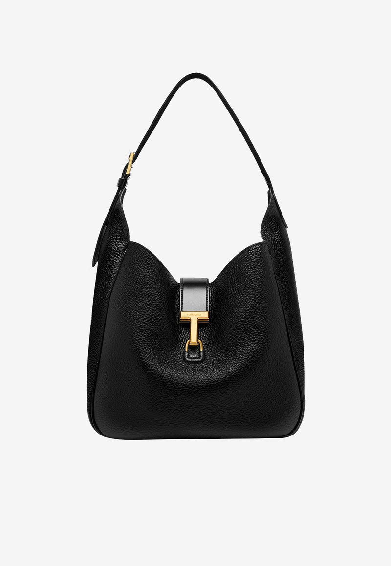Tom Ford Medium Monarch Leather Hobo Shoulder Bag L1743-LCL387X 1N001 Black