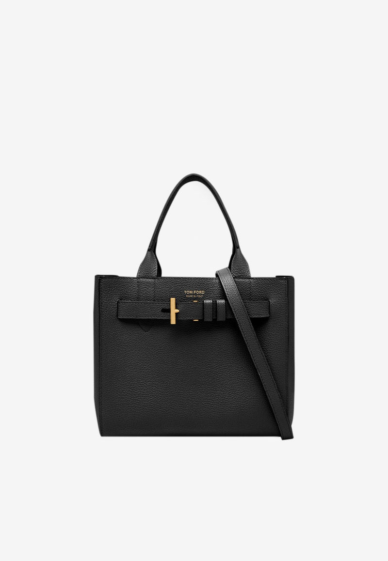 Tom Ford Small Audrey Grained Leather Tote Bag Black L1885-LCL429X 1N001