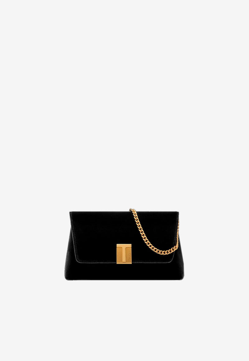 Tom Ford Mini Nobile Velvet Clutch Bag Black L1886-TVE001X 1N001