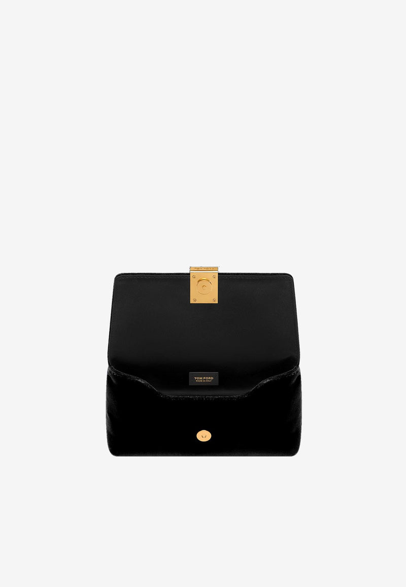 Tom Ford Mini Nobile Velvet Clutch Bag Black L1886-TVE001X 1N001