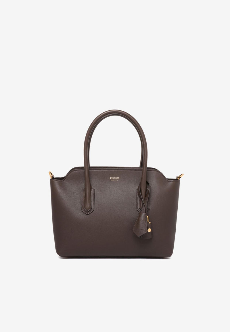 Tom Ford Alexander Medium Chocolate Brown Leather Shoulder Bag L1891-LCL490G 1B051