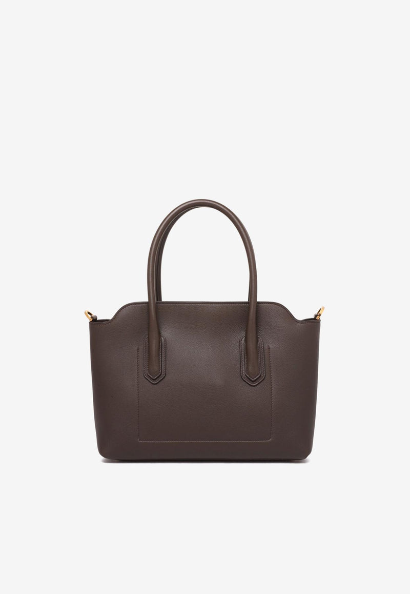 Tom Ford Alexander Medium Chocolate Brown Leather Shoulder Bag L1891-LCL490G 1B051