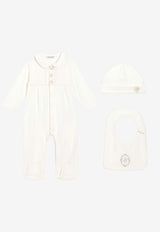 Dolce & Gabbana Kids Babies Piqué and Interlock Onesie Gift Set - Set of 3 White L1JOAR G7O3Z S9000