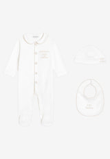 Dolce & Gabbana Kids Baby Boys Embroidered Interlock Gift Set - Set of 3 White L1JOCC G7PTB W0111