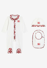 Dolce & Gabbana Kids Baby Boys Majolica Print Onesie Gift Set - Set of 3 White L1JOCN G7P5B W0111