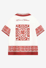 Dolce & Gabbana Kids Baby Boys Majolica Print Double Piqué Shirt Multicolor L1JS48 II7KW IP5DQ