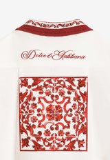 Dolce & Gabbana Kids Baby Boys Majolica Print Double Piqué Shirt Multicolor L1JS48 II7KW IP5DQ
