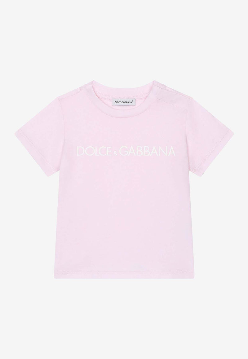 Dolce & Gabbana Kids Baby Boys Logo Print T-shirt L1JT7W G7KS0 F3721 Pink