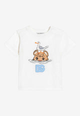 Dolce & Gabbana Kids Baby Boys Leopard Print and DG Logo T-shirt White L1JT7W G7PNH W0111