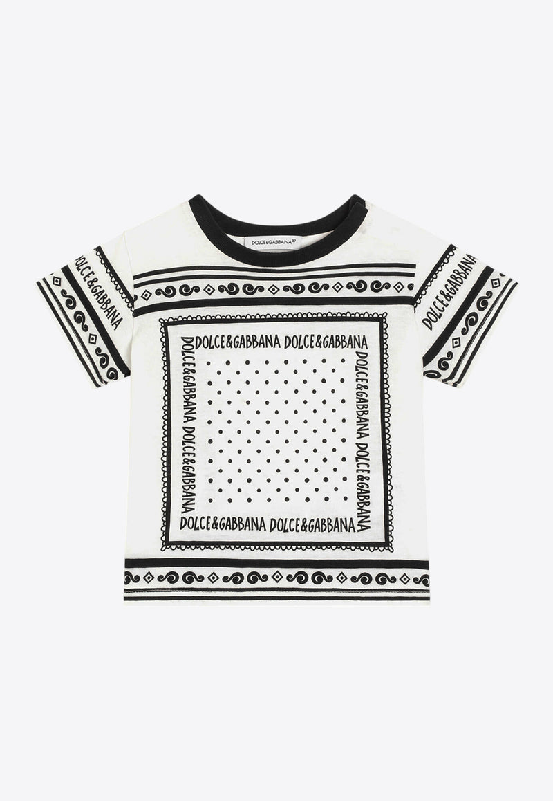 Dolce & Gabbana Kids Baby Boys Bandana Print Jersey T-shirt White L1JT7W II7FZ HA9QB