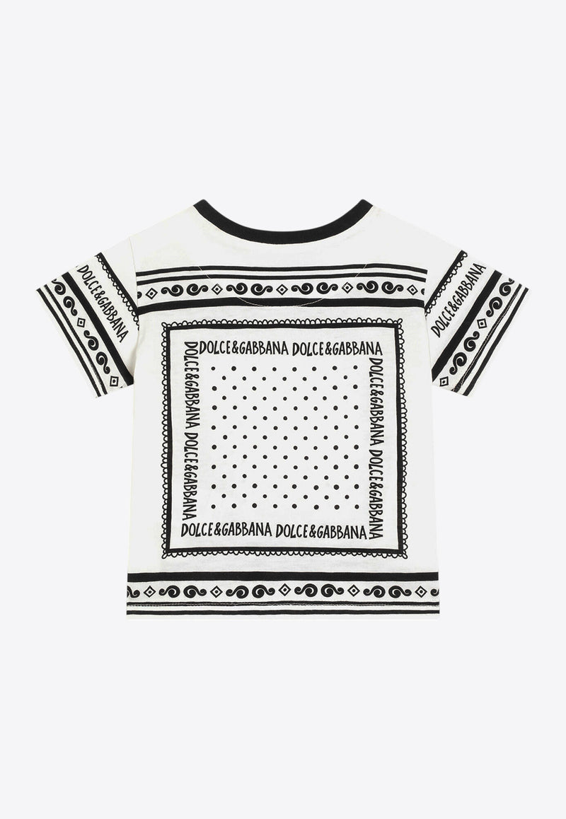 Dolce & Gabbana Kids Baby Boys Bandana Print Jersey T-shirt White L1JT7W II7FZ HA9QB