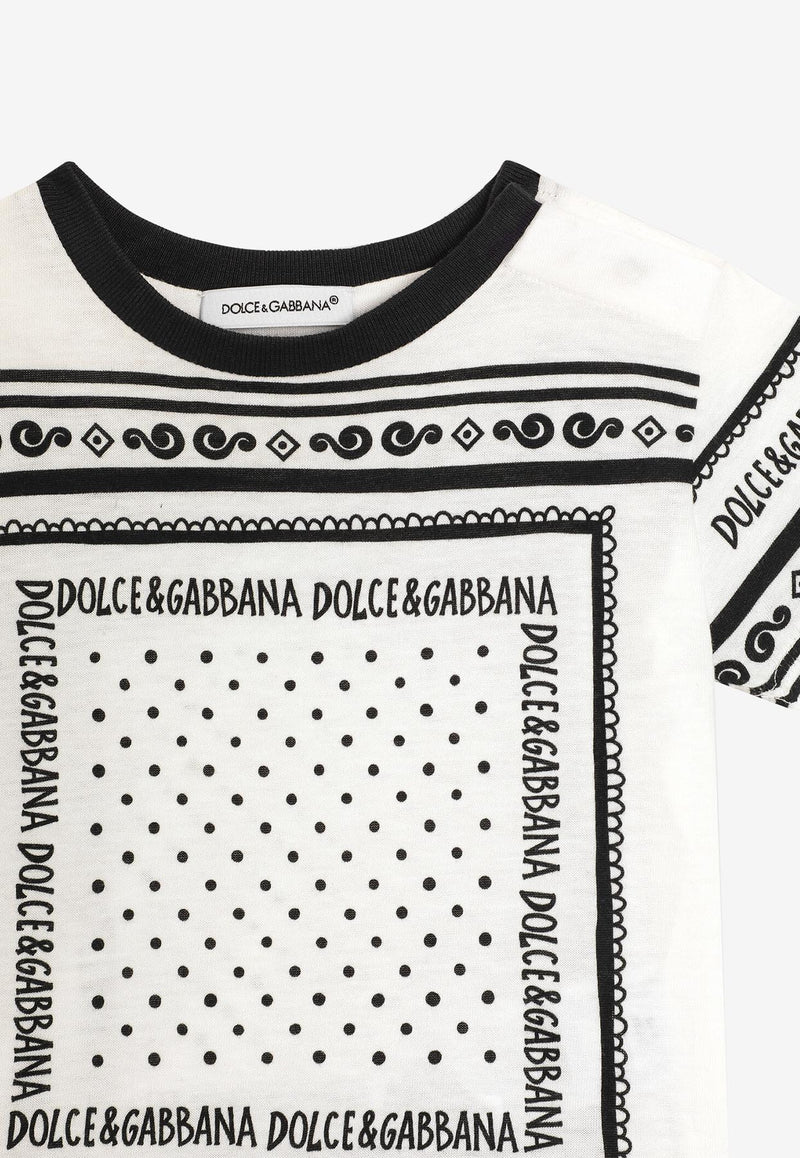 Dolce & Gabbana Kids Baby Boys Bandana Print Jersey T-shirt White L1JT7W II7FZ HA9QB