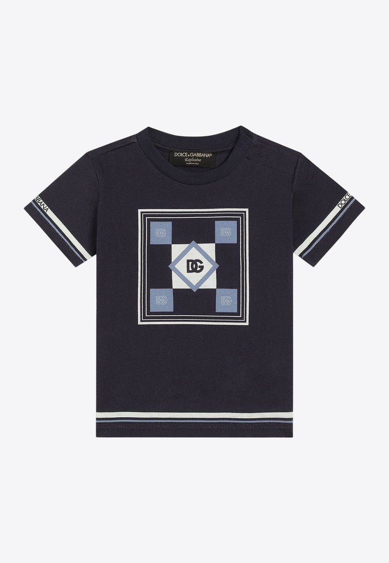 Dolce & Gabbana Kids Baby Boys DG Logo Print T-shirt Blue L1JT7W II7HO HB5PH