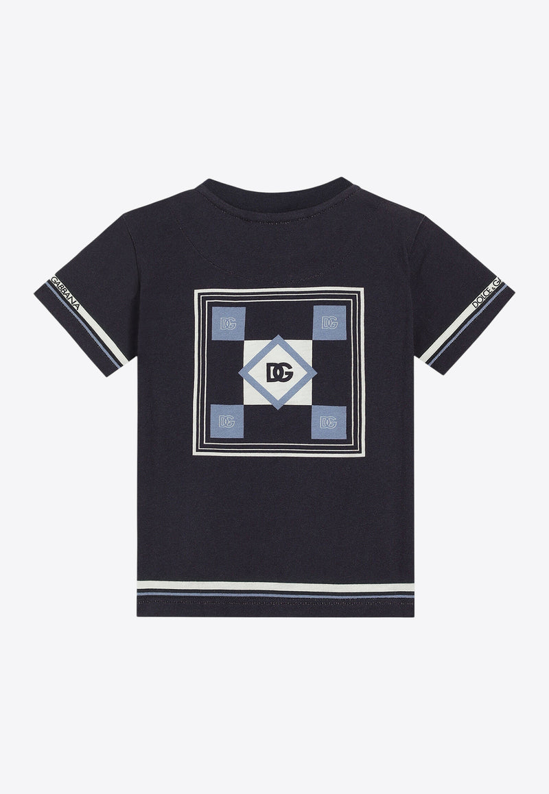 Dolce & Gabbana Kids Baby Boys DG Logo Print T-shirt Blue L1JT7W II7HO HB5PH