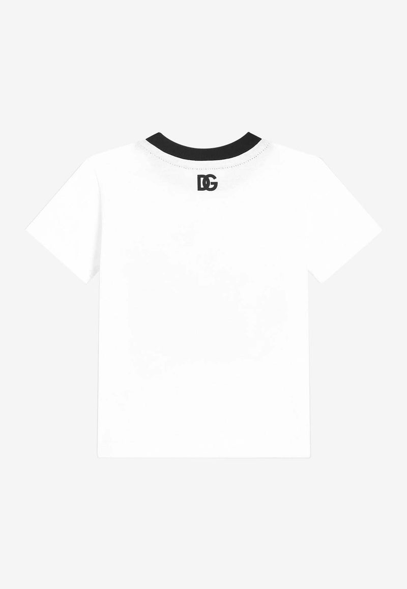 Dolce & Gabbana Kids Baby Boys Logo Print Crewneck T-shirt White L1JT7W G7O6J W0800