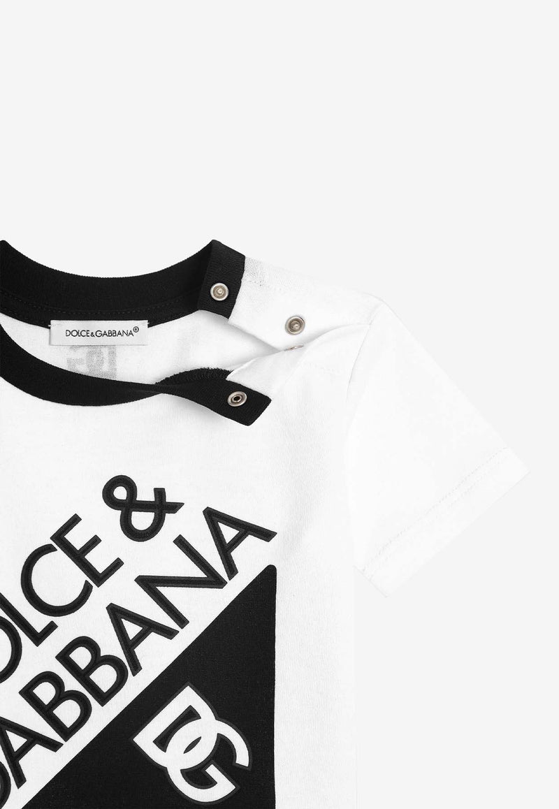 Dolce & Gabbana Kids Baby Boys Logo Print Crewneck T-shirt White L1JT7W G7O6J W0800