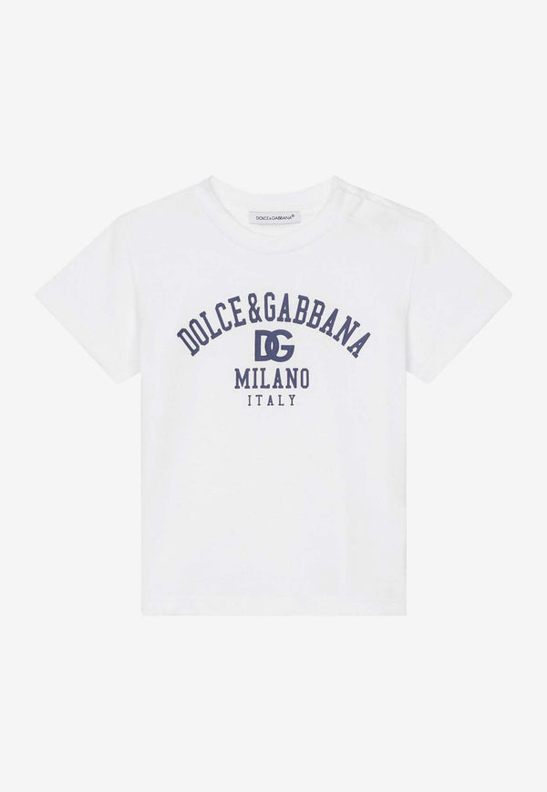 Dolce & Gabbana Kids Baby Boys Logo Print T-shirt L1JTEV G7G3V S9000 White
