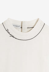 Dolce & Gabbana Kids Babies Crewneck T-shirt with Embroidery White L1JTHO G7QK1 W0111