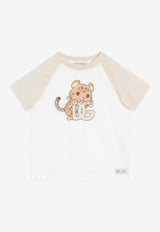 Dolce & Gabbana Kids Baby Girls DG and Leopard-Print T-shirt White L1JTHW G7PNJ S9000