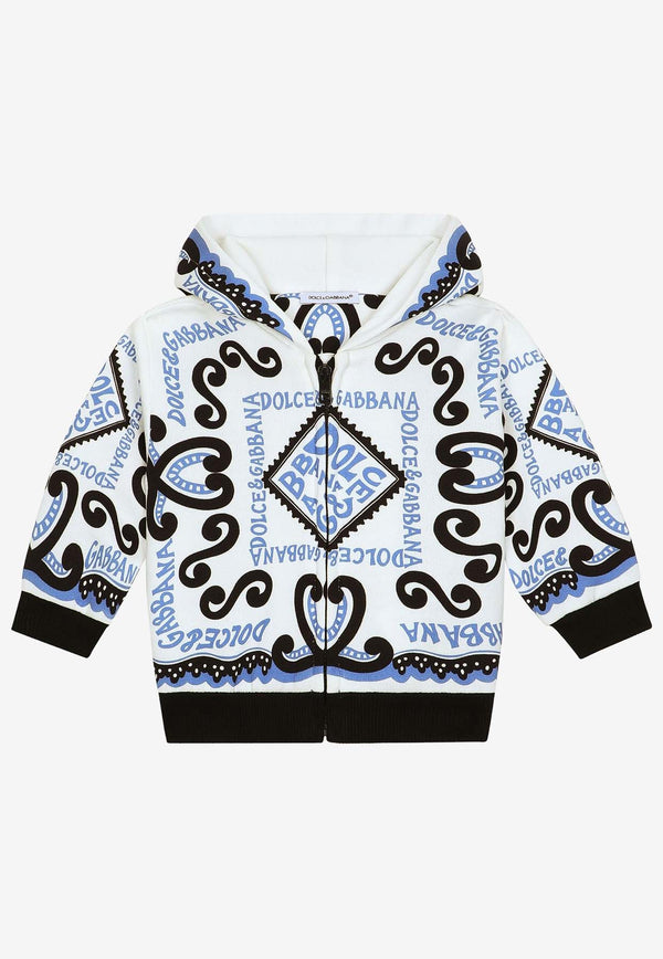 Dolce & Gabbana Kids Baby Boys Zip-Up Printed Hooded Sweatshirt L1JWIT G7L0X HC4XR